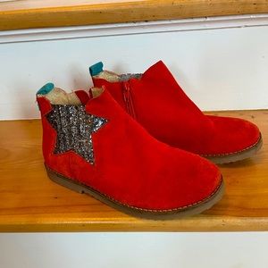 Mini boden girls orange boots. Size 33